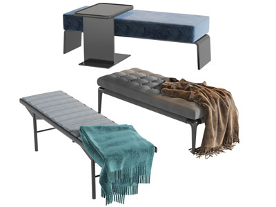 现代长方形沙发凳