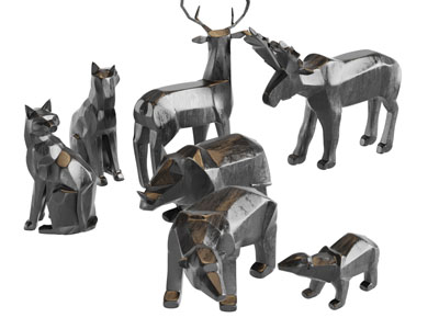 北欧几何造型的动物雕塑雕刻