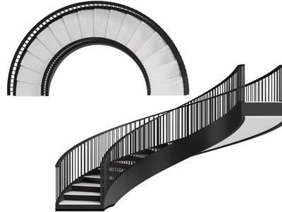 现代旋转楼梯3d模型 现代旋转楼梯