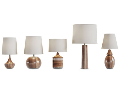 现代木纹理灯柱的台灯