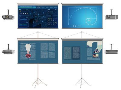 现代投影幕布3d模型 现代投影幕布