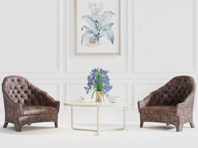 美式复古个性皮质单人沙发3d模型 美式复古个性皮质单人沙发