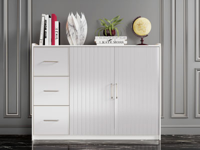 现代轻奢白色玄关鞋柜