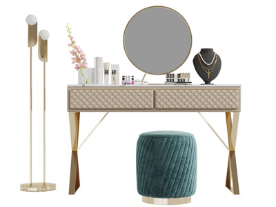 现代轻奢化妆梳妆台落地灯