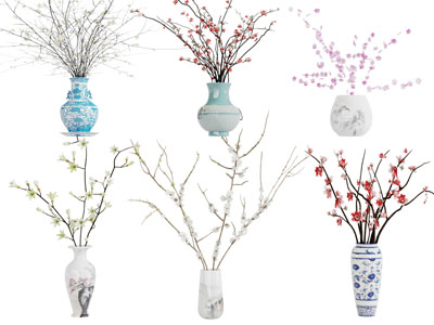 中式陶瓷花瓶花卉