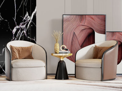 现代皮革单人沙发3d模型 现代皮革单人沙发