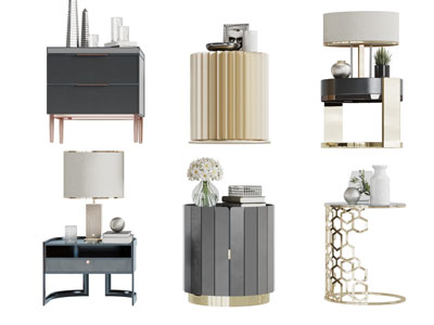 中式床头柜边几