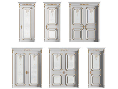 欧式雕花单扇双扇平开门