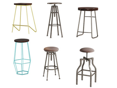工业风圆形吧凳