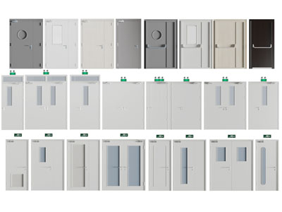 现代铁艺消防防火平开门