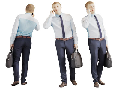 边走边打电话的男人