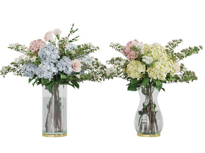 水晶玻璃花瓶花卉