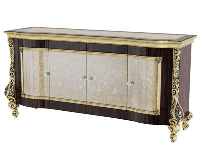 欧式雕花装饰的玄关柜边柜