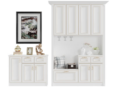 简欧白色装饰鞋柜