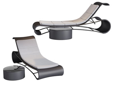 现代编制花纹的躺椅