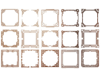 中式雕花方形构件