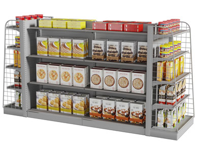 超市便利店金属食物货架3d模型 超市便利店金属食物货架