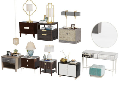 新中式床头柜台灯梳妆台