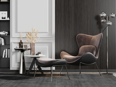 现代轻奢休闲椅子脚踏