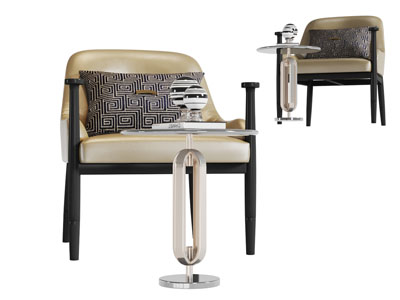 新中式休闲椅子茶几