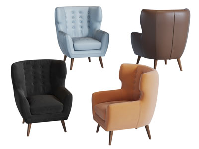 现代布艺单人沙发3d模型 现代布艺单人沙发