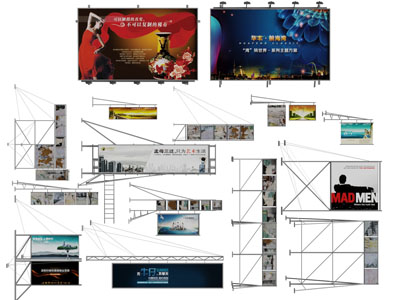 现代大型户外广告牌3d模型 现代大型户外广告牌