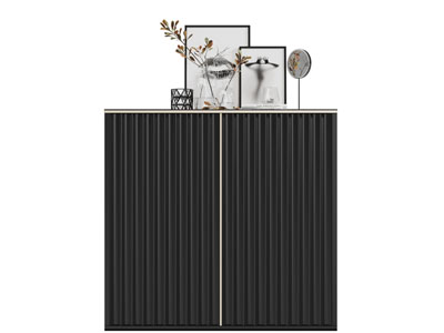 现代轻奢黑色玄关柜边柜