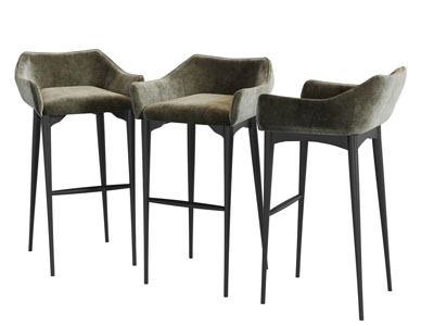 现代方形布艺吧椅