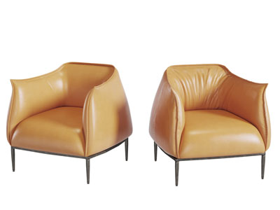 现代皮革单人沙发3d模型 现代皮革单人沙发