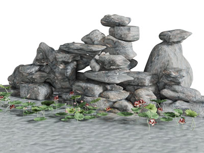 中式假山石头景观园艺小品