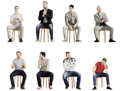 坐在凳子上的男人
