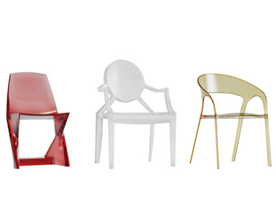 现代透明彩色休闲椅子