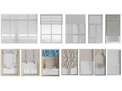 现代罗马百叶窗帘平开窗