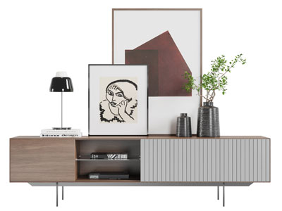 现代实木电视柜