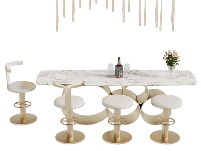 现代大理石吧台吧椅
