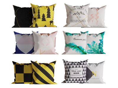 北欧花纹图案的靠垫抱枕