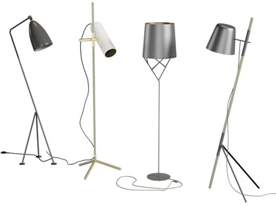 现代金属灯罩的落地灯