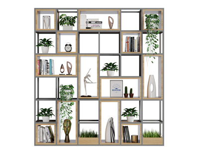 现代开放式装饰收纳架