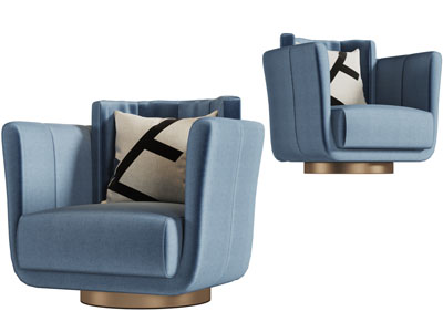 现代轻奢灰色布艺单人沙发3d模型 现代轻奢灰色布艺单人沙发