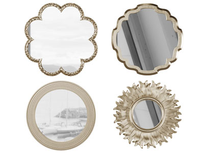 现代花边造型的装饰镜子挂件