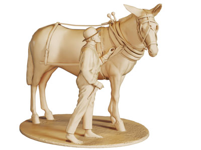 现代马匹人物雕塑雕刻