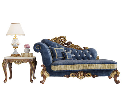 欧式布艺装饰雕花的贵妃椅美人榻