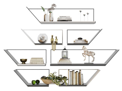 现代梯形墙面装饰收纳架