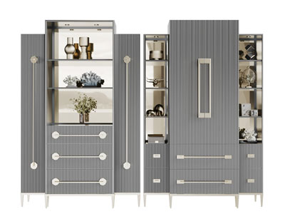 现代装饰条纹纹理的装饰柜