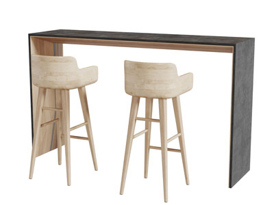 现代U字形的吧台吧椅