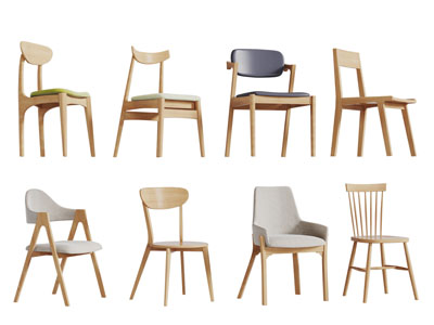 北欧实木框架的休闲椅子餐椅