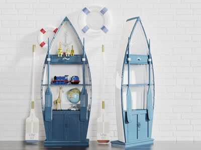 地中海木船造型的儿童装饰收纳柜