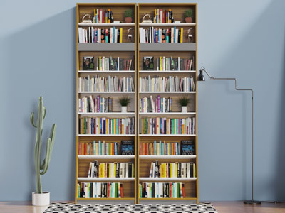 北欧实木开放式书柜