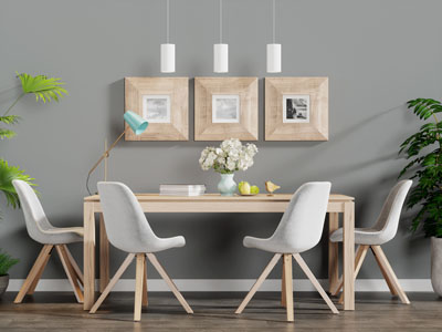 北欧实木长方形餐桌椅组合