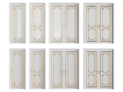简欧白色单扇双扇平开门